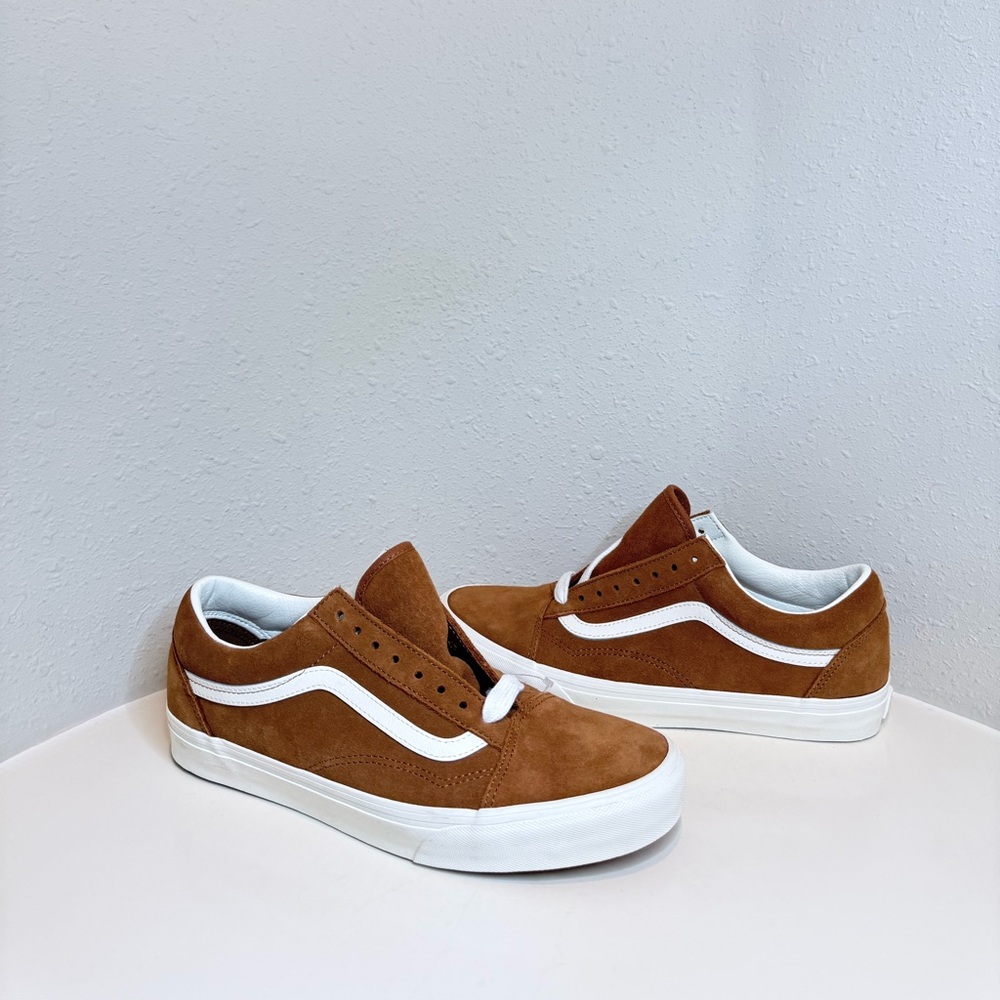 Vans Old Skool Unisex Pig Suede Tortoise Shell Sneakers W 11 M 9.5 NWT - Picture 8 of 16